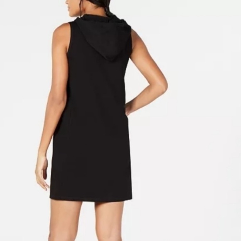 NWOT Eileen Fisher Black Cotton Hooded Dress Sz. Small Petite - Picture 2 of 6
